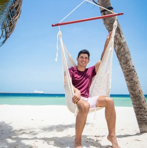 Mexikanischer Netz H&auml;ngesessel Deluxe - Natur by MacaMex MA-10030 color natur / beige