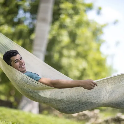 Single H&auml;ngematte grande natur wei&szlig; by MacaMex MA-00110 color natur / beige