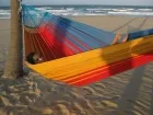 Vida de la luz especial - family hammock with macrame fringe by MacaMex MA-01122 color bunt