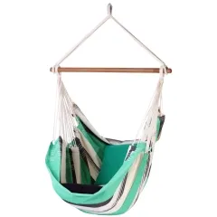 Relaxa Mint Hanging chair cotton green white by MacaMex MA-11401 color grün