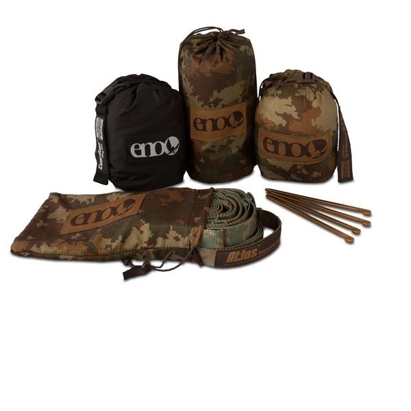 H&auml;ngemattenset mit Tarp, Moskitonetz, Baumgurten und Erdn&auml;geln